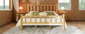 Farmhouse Log Bed Frame King Rustic Style Pure Solid Pine Cylinder Construction Bed Fits Mattresses And Box Springs, Natural Finish King Natural Pine