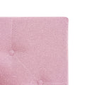Queen Size Upholstered Platform Bed Frame With Modern Button Tufted Linen Fabric Headboard, No Box Spring Needed, Wood Slat Support, Easy Assembly, Pink Queen Pink Linen