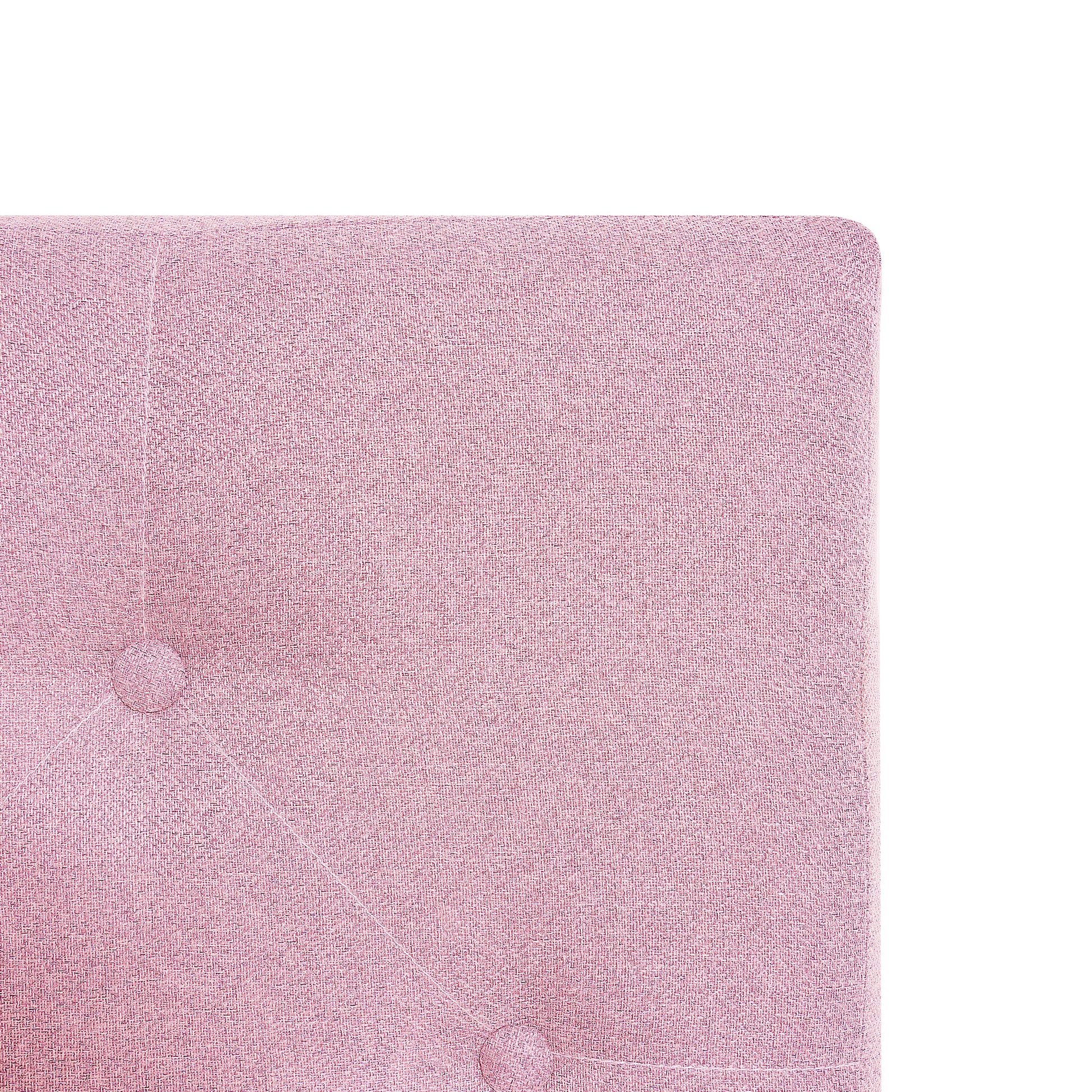 Queen Size Upholstered Platform Bed Frame With Modern Button Tufted Linen Fabric Headboard, No Box Spring Needed, Wood Slat Support, Easy Assembly, Pink Queen Pink Linen