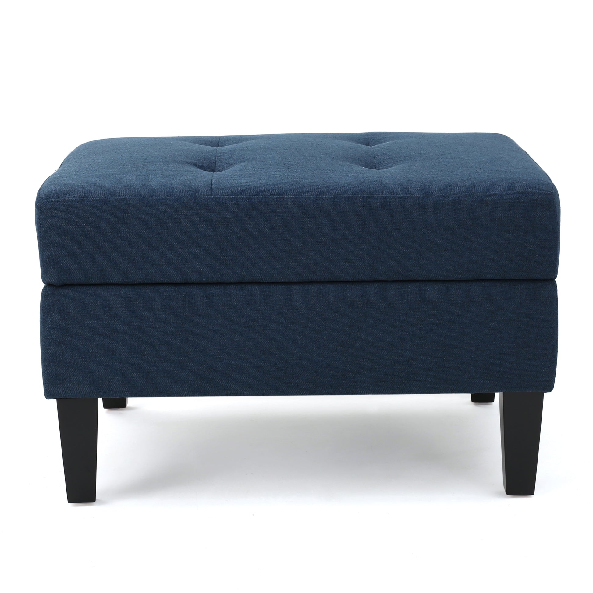 Storage Ottoman Navy Blue Fabric