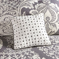 7 Piece Cotton Printed Comforter Set Grey King King Grey Polyester