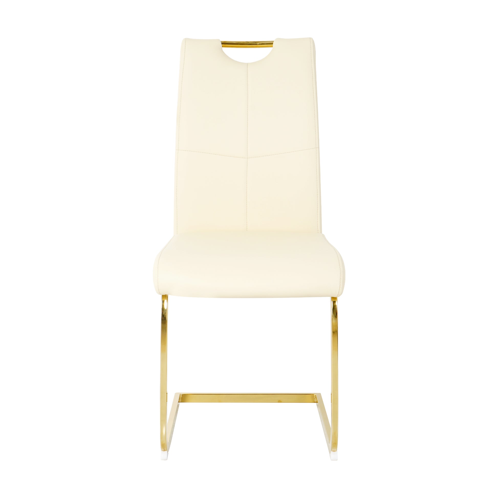 Modern Style Glass Dining Table With Elegant Transparent Design, Solid Support Base, Pale Yellow Dining Chair Set With Gold Plated Legs, Suitable For Restaurant Kitchens Set Of 7 Yellow Glass