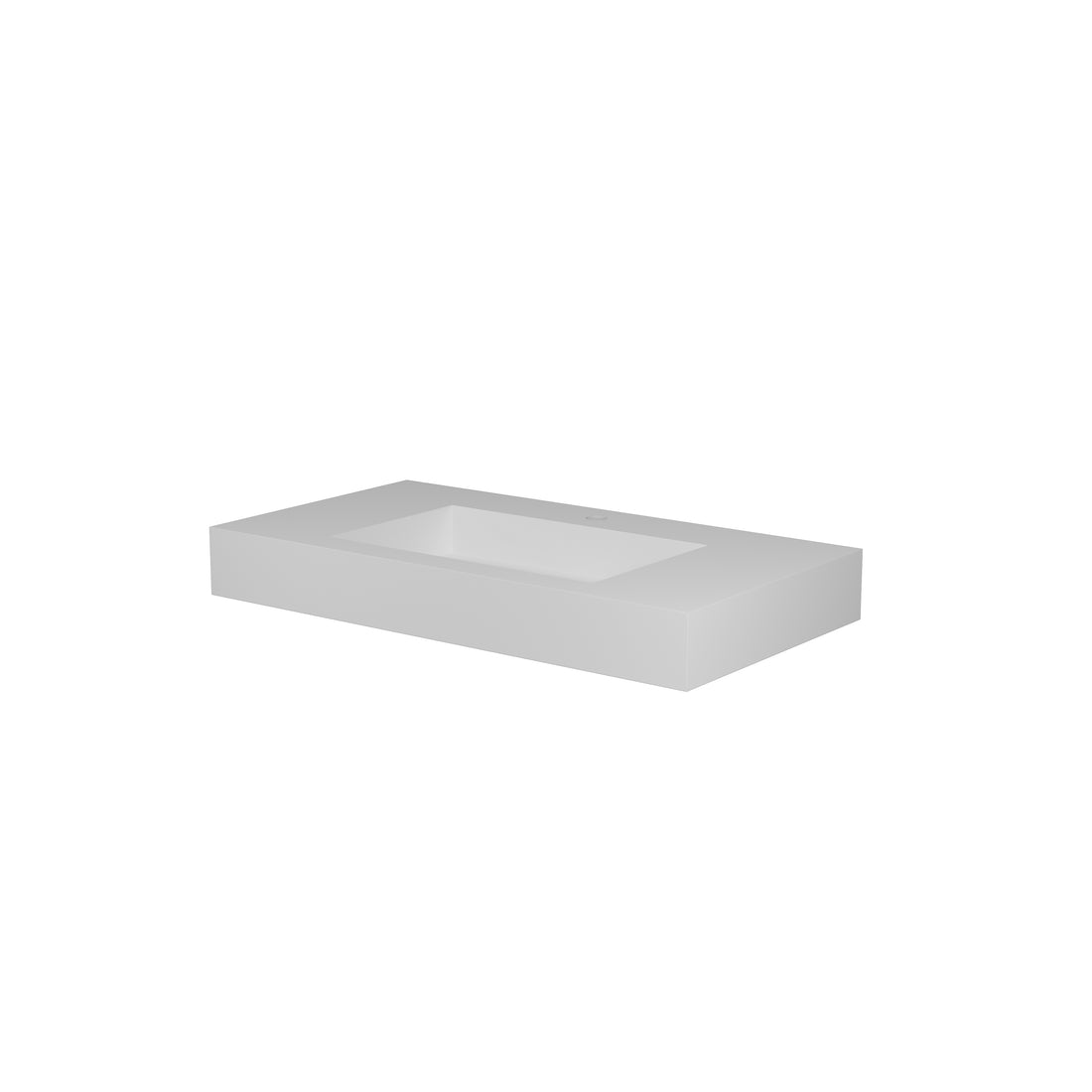 35"Solid Surface Basin Matte White Contemporary Solid Surface