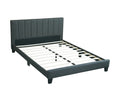Gorgeous 1Pc Full Size Bed Charcoal Polyfiber Platform Bedframe Slats Bedroom Furniture Box Spring Not Required Full Charcoal Wood Bedroom Modern,Transitional Rubberwood Bed Frame Foam Mdf,Particle