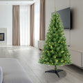 4Ft Artificial Christmas Tree Prelit With Stand,100 Warm White Led Lights,Realistic 241 Branch Tips Pvc Green Norwood Spruce Tree Easy Assembly For Indoor,Home Green Pvc