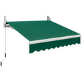 Outsunny 8' X 7' Patio Retractable Awning, Manual Exterior Sun Shade Deck Window Cover, Green Green Steel