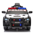 Licensed Dodge Charger,12V Kids Ride On Police Car W Parents Remote Control,Anti Collision Bar,Front& Top Alarm Light Design,Police Car Sticker,Megaphone,Three Speed,Slow Start,Four Wheel Suspension. White Plastic