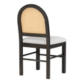 5 Piece Retro Functional Dining Set With 1 Extendable Dining Table And 4 Upholstered Chairs With Rattan Backrests For Dining Room And Kitchen Espresso Espresso Solid Wood Mdf