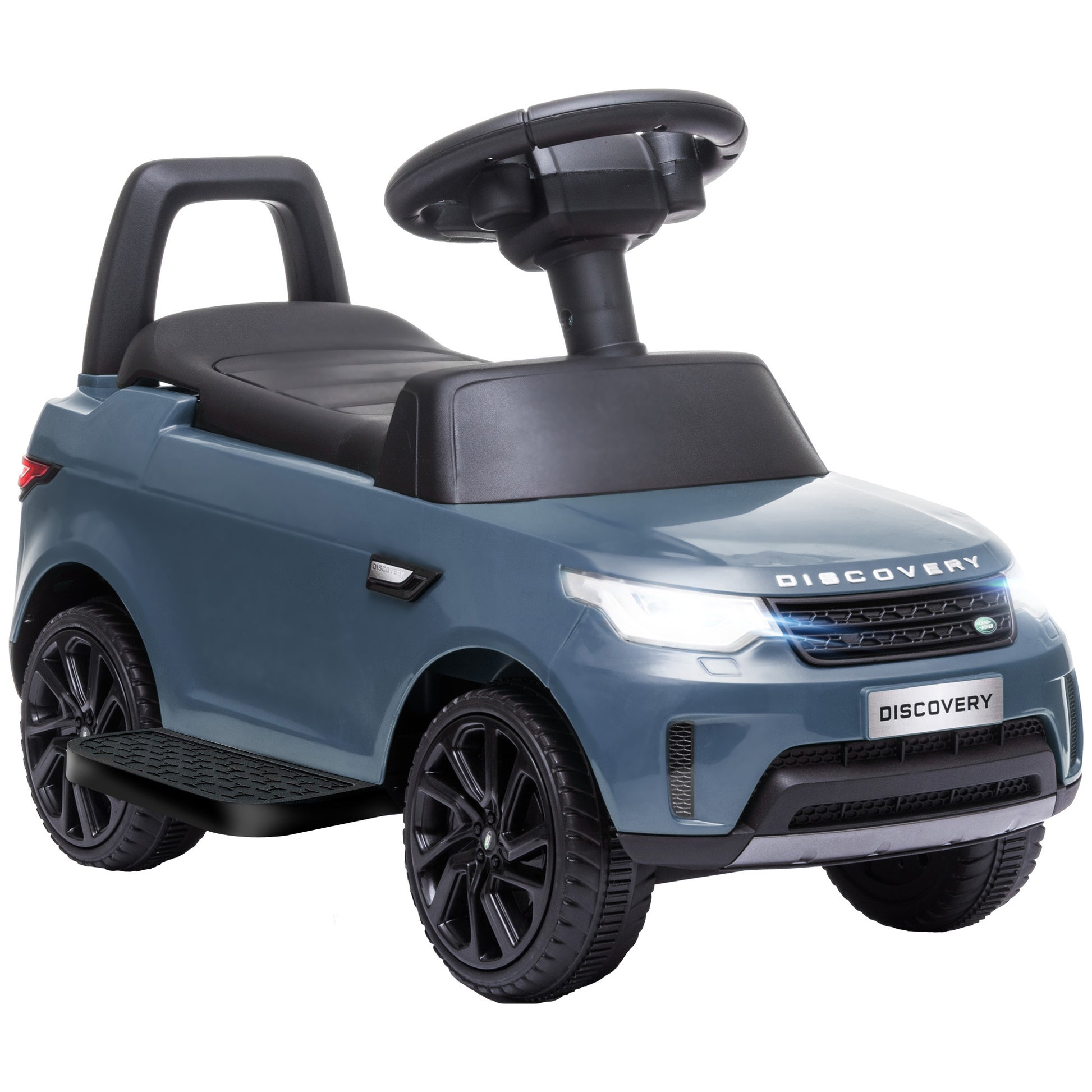 Qaba Land Rover Licensed 6V Ride On Push Car, 2 In 1 Sliding Car, Battery Powered Electric Car For Kids With Headlights Music Horn For 18 60 Months, Light Blue Light Blue Plastic