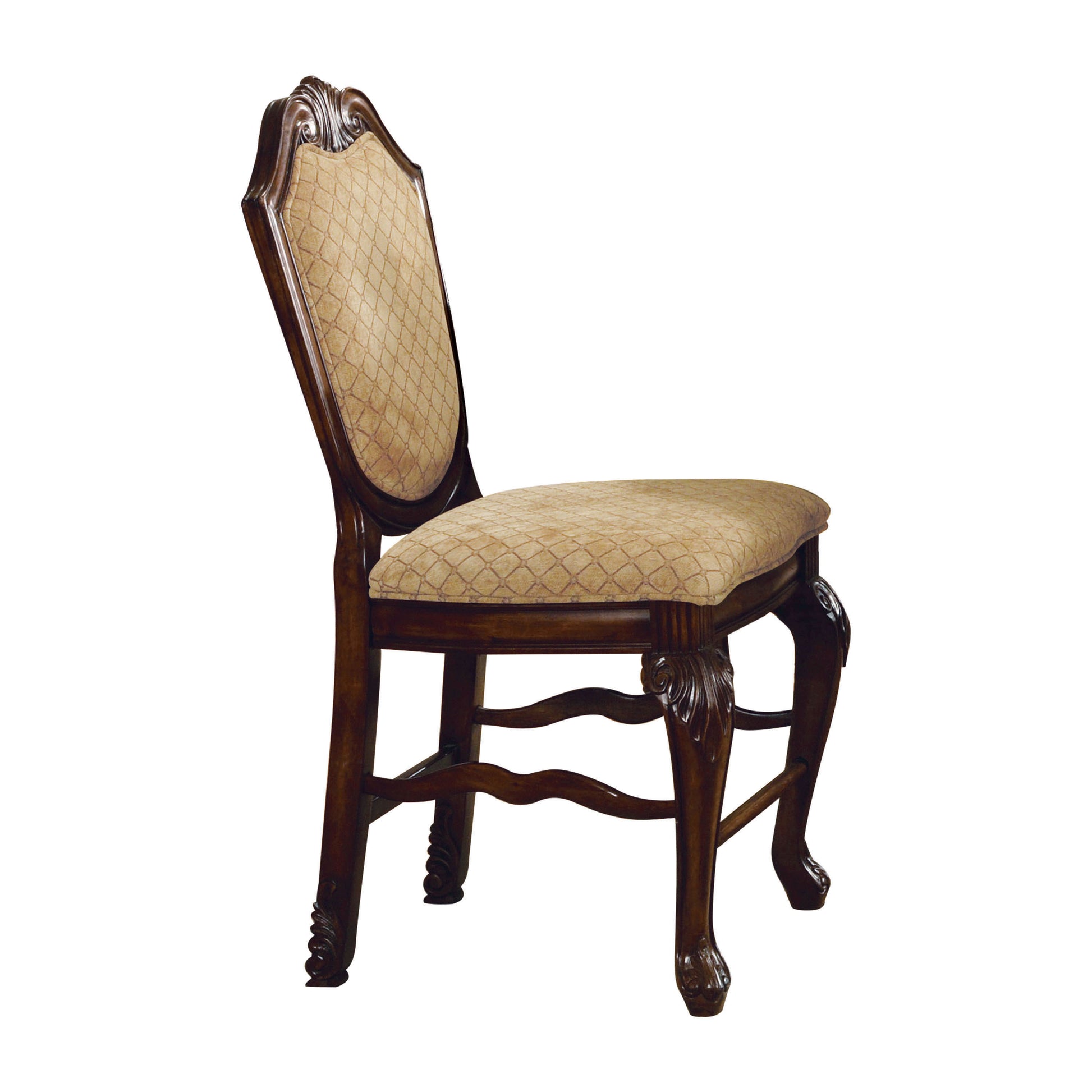 Chateau De Ville Counter Height Chair Set 2 , Fabric & Espresso 64084A Espresso Upholstered