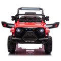 12V Kids Ride On Electric Truck Car W Parents Control,2Wd,Four Wheel Suspension,Early Education Function,Adjustable Volume,Usb,Mp3,Bluetooth,Microphone Jack,Power Display,Led Lights For Kids Aged 3. Red Polypropylene