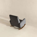 Demetrius Dark Grey Fabric Solid Wood Rocking Chair Solid Dark Gray,Wood Brown Foam Wipe Clean Rocking Chairs Foam Solid Wood,Velvet