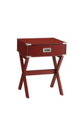 Babs Red Finish Accent Table Red Synthetic Wood