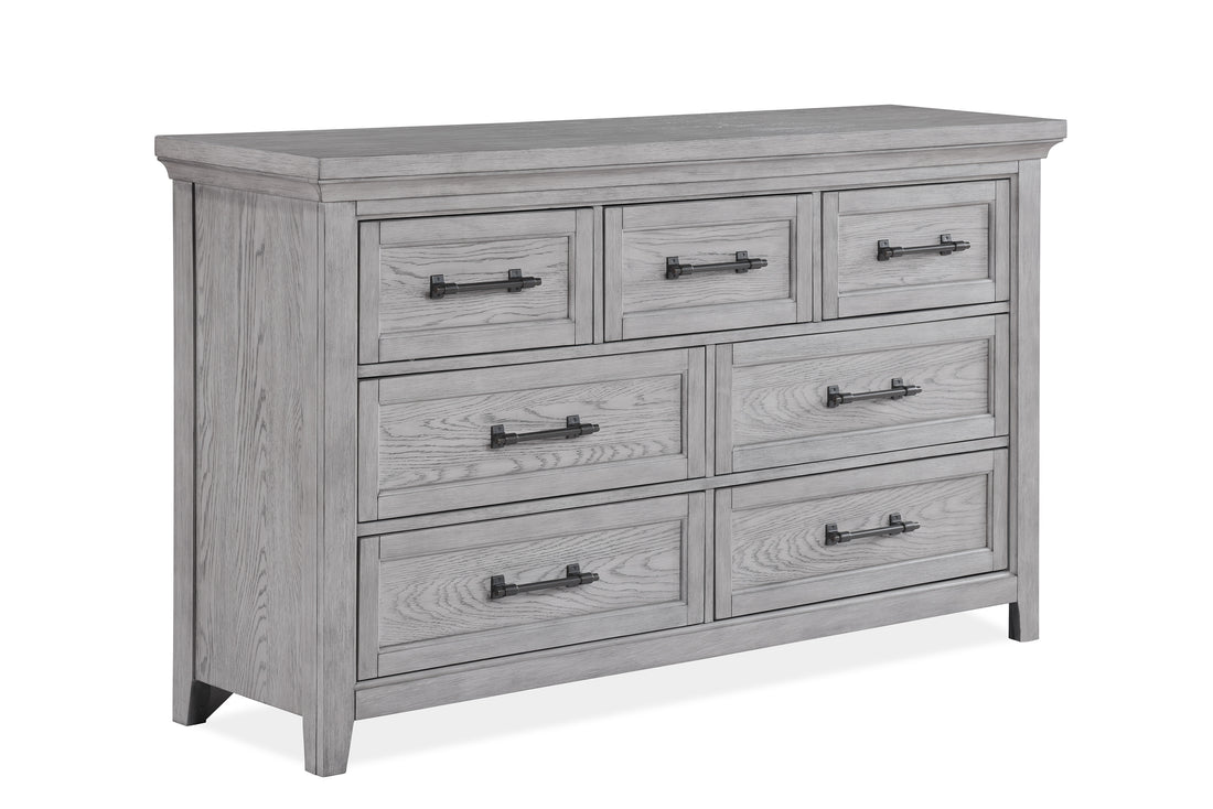 Contemporary Light Gray Finish 1Pc Dresser Wooden Bedroom Furniture Metal Pull Furniture Light Gray Bedroom Contemporary,Transitional Wood