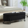 Coolmore Storage Ottoman,Bedroom End Bench,Upholstered Fabric Storage Ottoman With Safety Hinge, Entryway Padded Footstool, Ottoman Bench For Living Room & Bedroom Black Foam Velvet