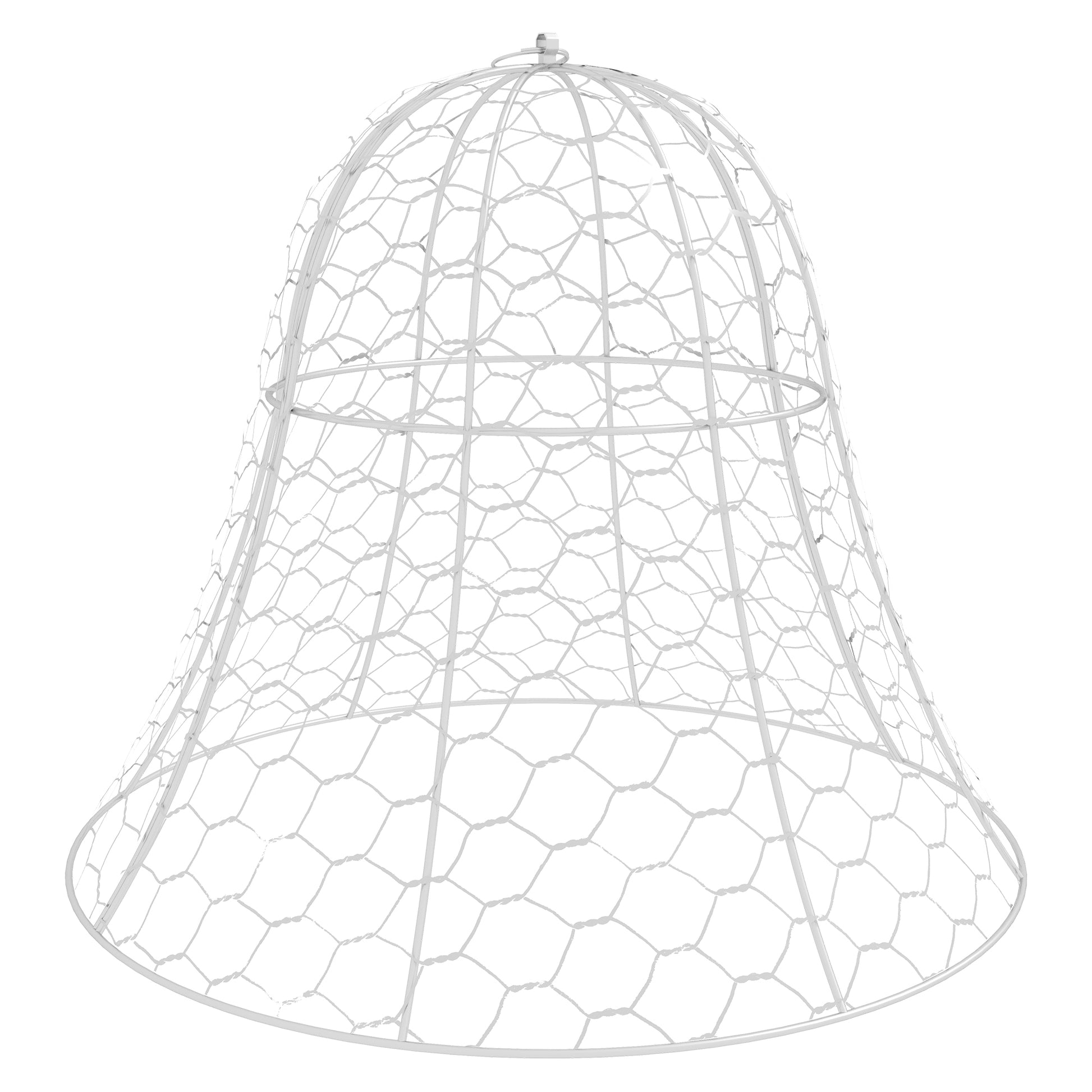 Outsunny Garden Chicken Wire Cloche, 16" X 13" Stackable Animal Plant Protectors, 6 Pack Of Metal Crop Cages To Keep Animals Out, White White Steel