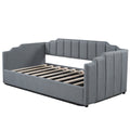 Upholstered Daybed With Underneath Storage,Twin Size, Gray Twin Gray Upholstered