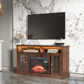 Tvstand,Media Console,Storage Cabinet,Entertainment Center,With Electronicfireplace,Install Theledbluetooth Band,Using The Latest Infrared Heating Technology,Electronicflame Beautiful,Safe.Color:Brown Antique Brown Primary Living Space 60 69 Inches 60 69