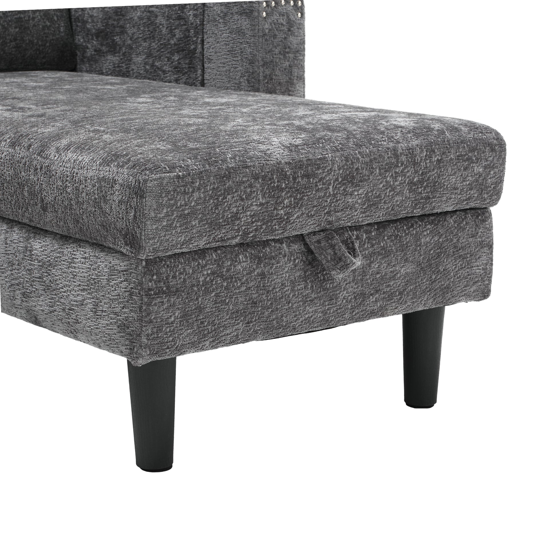 United Sectional Sofa Reversible Sectional Sleeper Sectional Sofa With Storage Chaise Gray Chenille