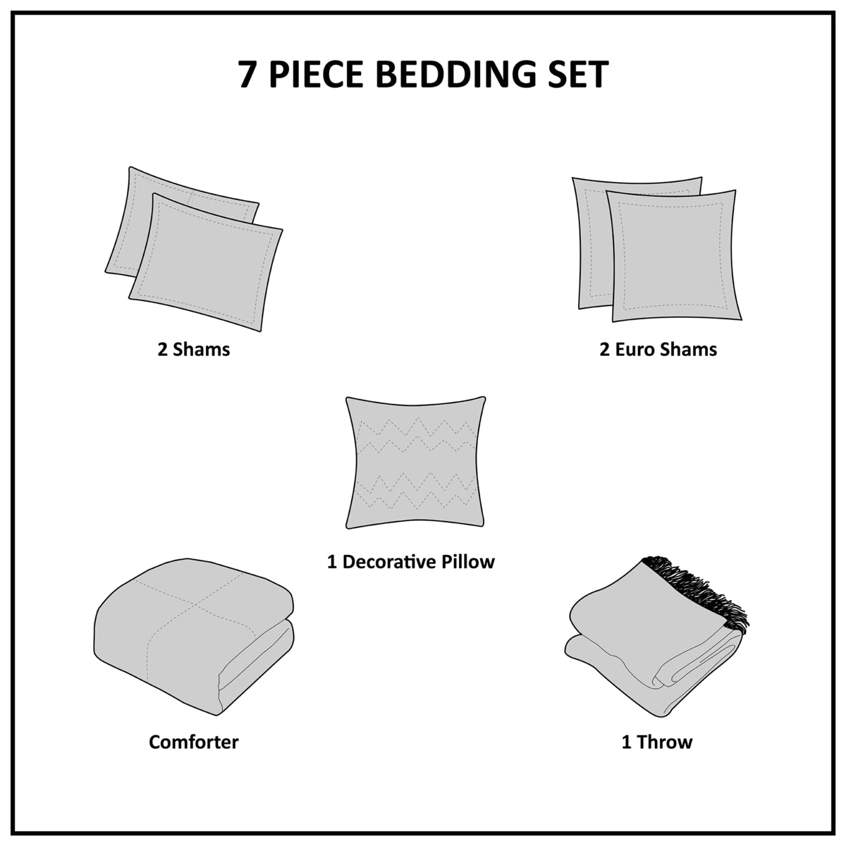7 Piece Printed Seersucker Comforter Set With Throw Blanket Blue Full Queen Full Blue Microfiber
