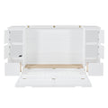 Full Size Murphy Bed With Drawers, Cabinets And Usb Ports,White Full White Mdf Lvl