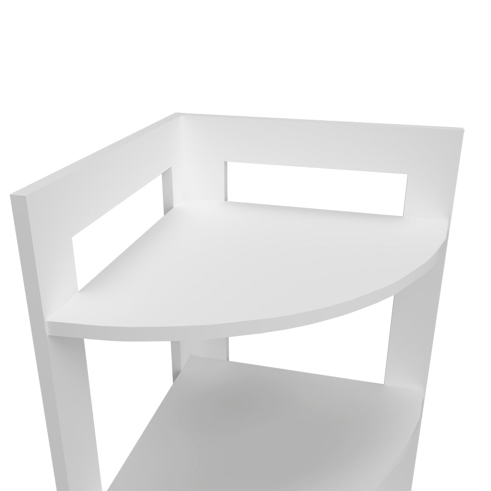 Corner Table Sharon, Living Room, White White Particle Board Engineered Wood