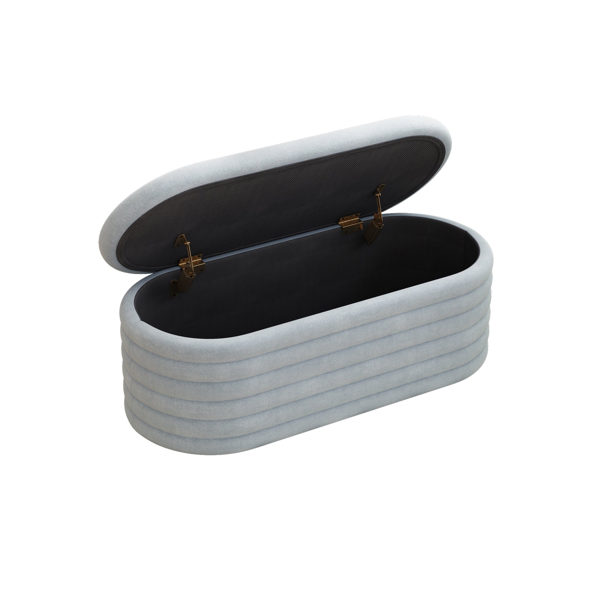 Storage Chenille Ottoman Bench Upholstered Fabric Storage Bench End Of Bed Stool With Safety Hinge For Bedroom, Living Room, Entryway, Closet 40 Inch, Light Grey Light Grey Contemporary Polyurethane