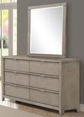 6 Drawer Dresser Light Gray Solid Wood Mdf