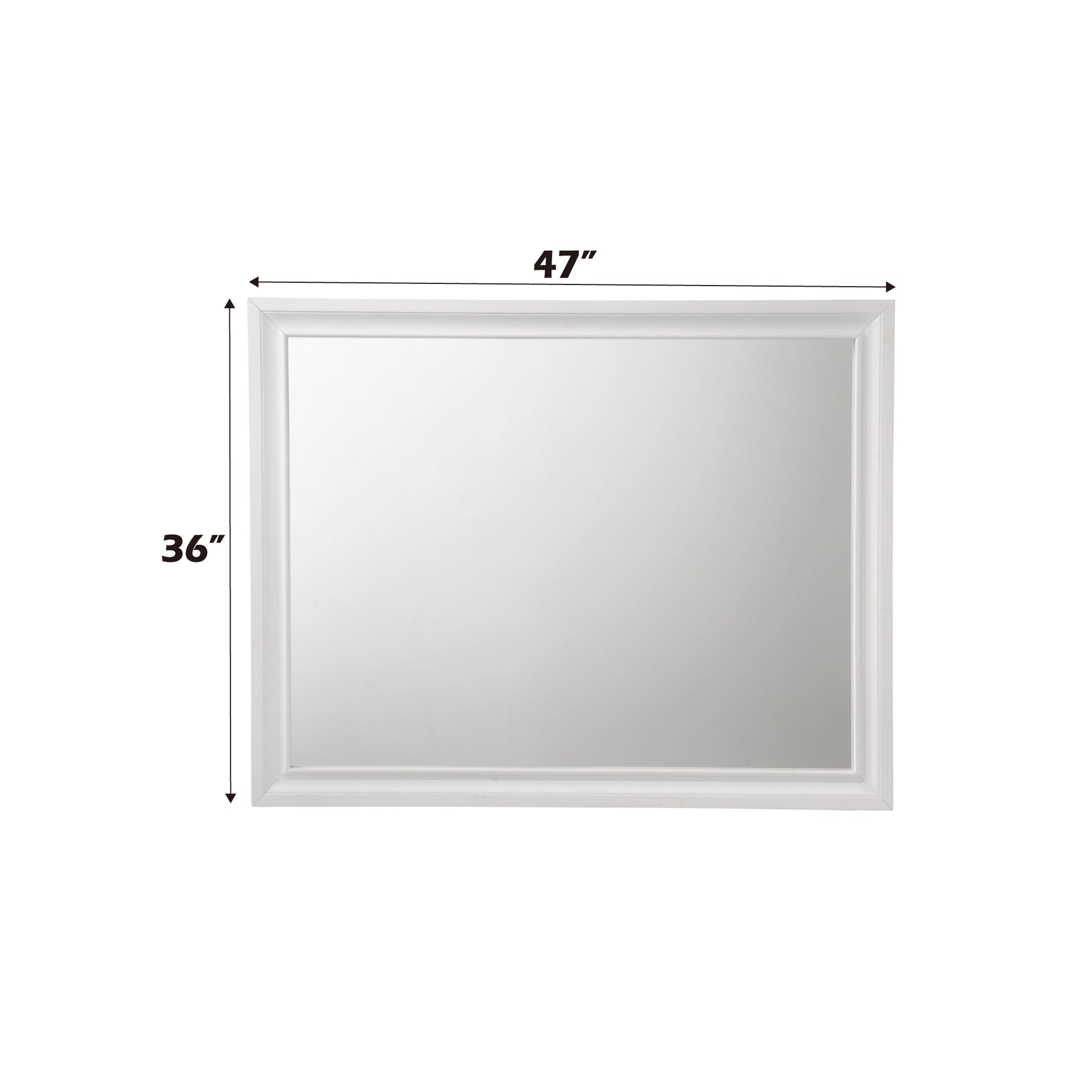 Naima White Finish Mirror White Mirror,Synthetic Wood
