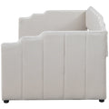 Upholstered Daybed With Underneath Storage,Twin Size, White Twin White Upholstered