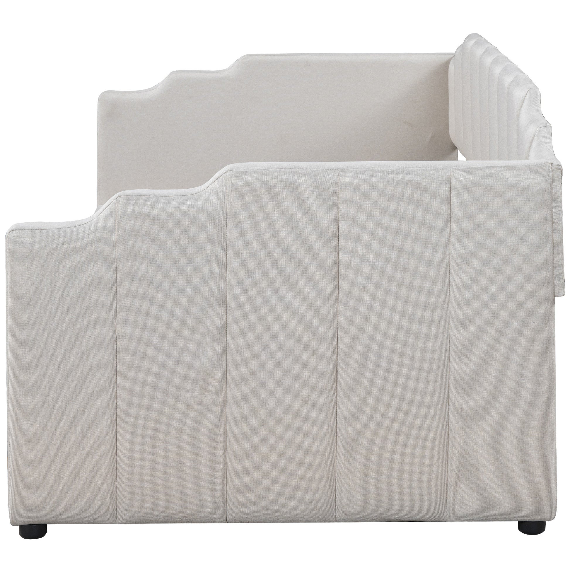 Upholstered Daybed With Underneath Storage,Twin Size, White Twin White Upholstered