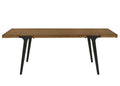 Walnut And Black Extendable Dining Table With 2 Leaf Walnut Black Seats 6 Dining Room Modern Rectangular Wood Metal