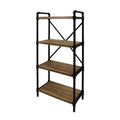 Metal Pipe Shelf With Fir Wood Black Metal & Wood