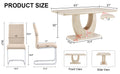 Table And Chair Set.Modern Minimalist Luxury Mdf Rectangular Dining Table With Light Yellow Textured Stickers On The Table, 6 Pu Synthetic Leather High Backrest Soft Cushioned Side Chairs. Light Yellow Seats 6 Mdf