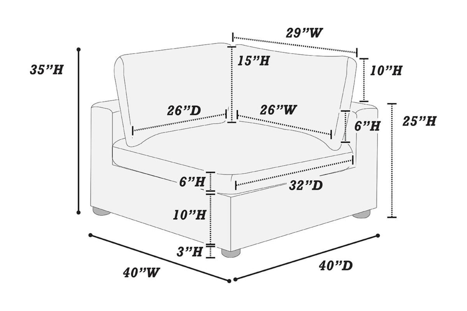 Dark Gray Color 6Pc Modular Sectional Set Corduroy Upholstery Couch 3X Corner Wedge 2X Armless Chairs 1X Ottoman Living Room Furniture Dark Gray Primary Living Space Cushion Back Contemporary,Modern