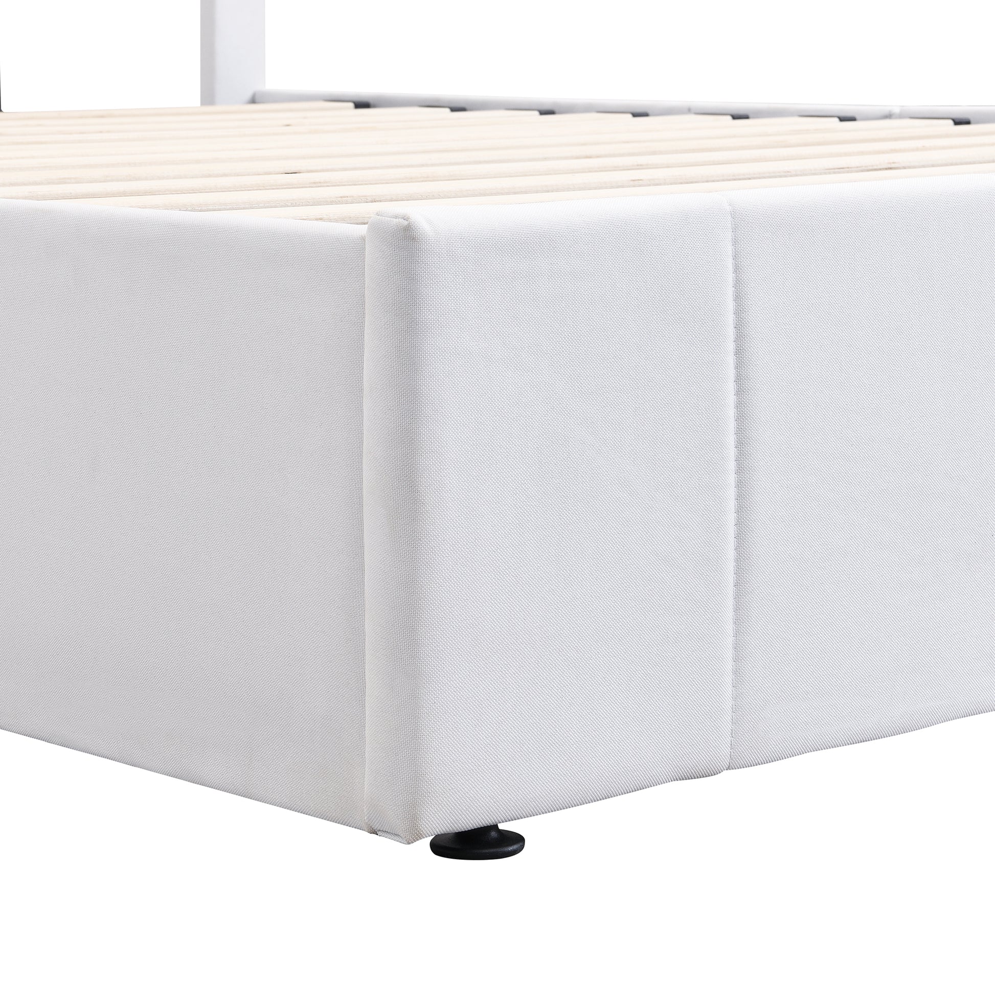 Full Size Upholstered Platform Bed With A Hydraulic Storage System White Old Sku: Lp000111Aak White Upholstered