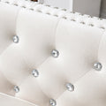 59.4 Inch Wide Velvet Sofa With Jeweled Buttons,Square Arm ,2 Pillows,4 Colors,Beige Beige Primary Living Space Modern Velvet