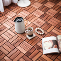 Acacia Wood Interlocking Deck Tiles Checker Pattern, 20 Pcs 12