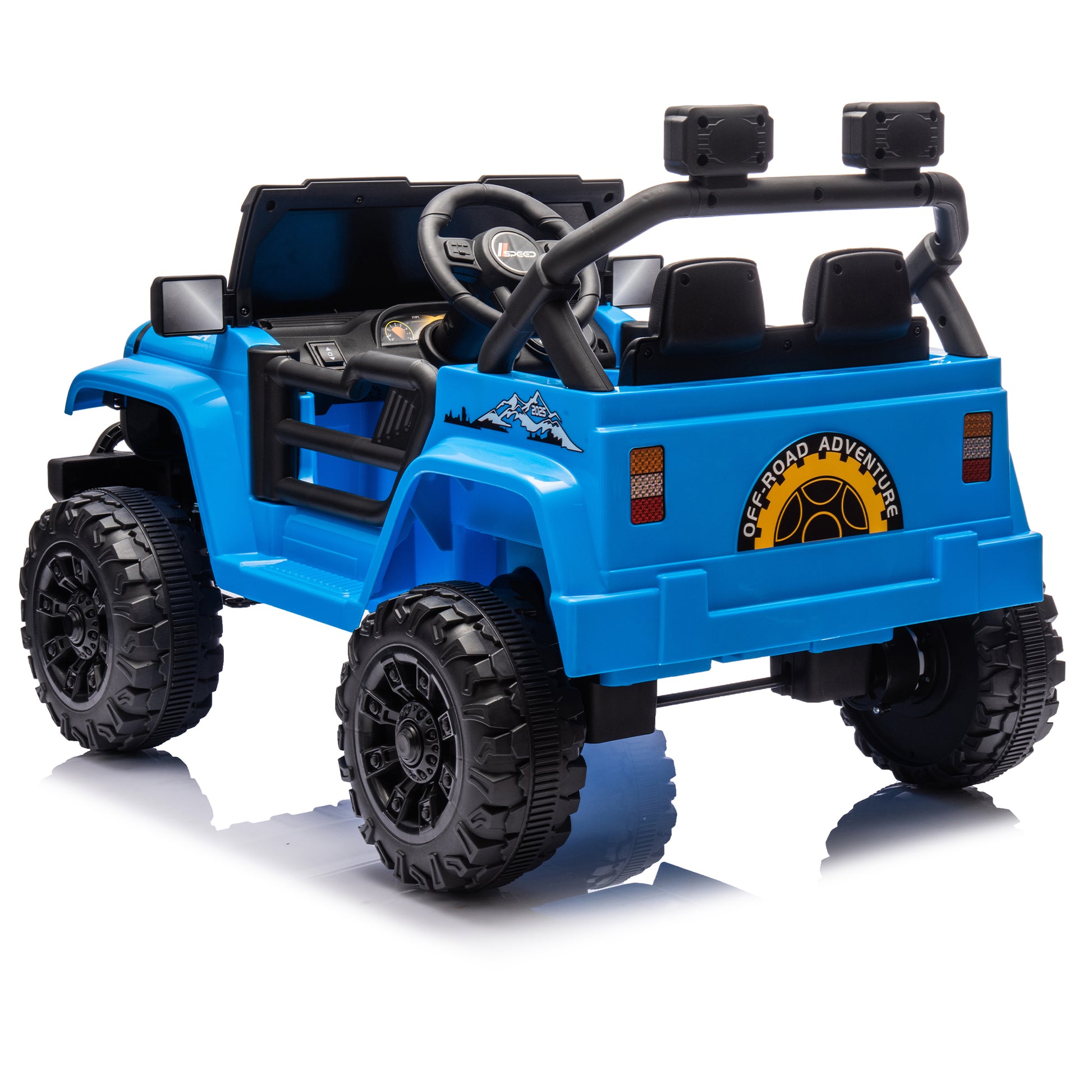 12V Kids Ride On Electric Car W Parents Control,Dual Drive, Four Wheel Suspension,With Music,Bluetooth,Mp3,Usb,With Headlights, Steering Wheel Quick Release,Slow Start For Kids Aged 3 4. Blue 50 99 Lbs Polypropylene