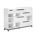 Shoe Storage Cabinet For Entryway With Drawers And Shelves, Modern Shoe Organizer Cabinet, Free Standing Shoe Rack For Hallway, Living Room White Mdf