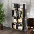 4 Tier Storage Shelves, Bookcase Display Storage Shelf Corner Shelf For Small Space, Living Room Black Gold Primary Living Space Metal,Particle Board