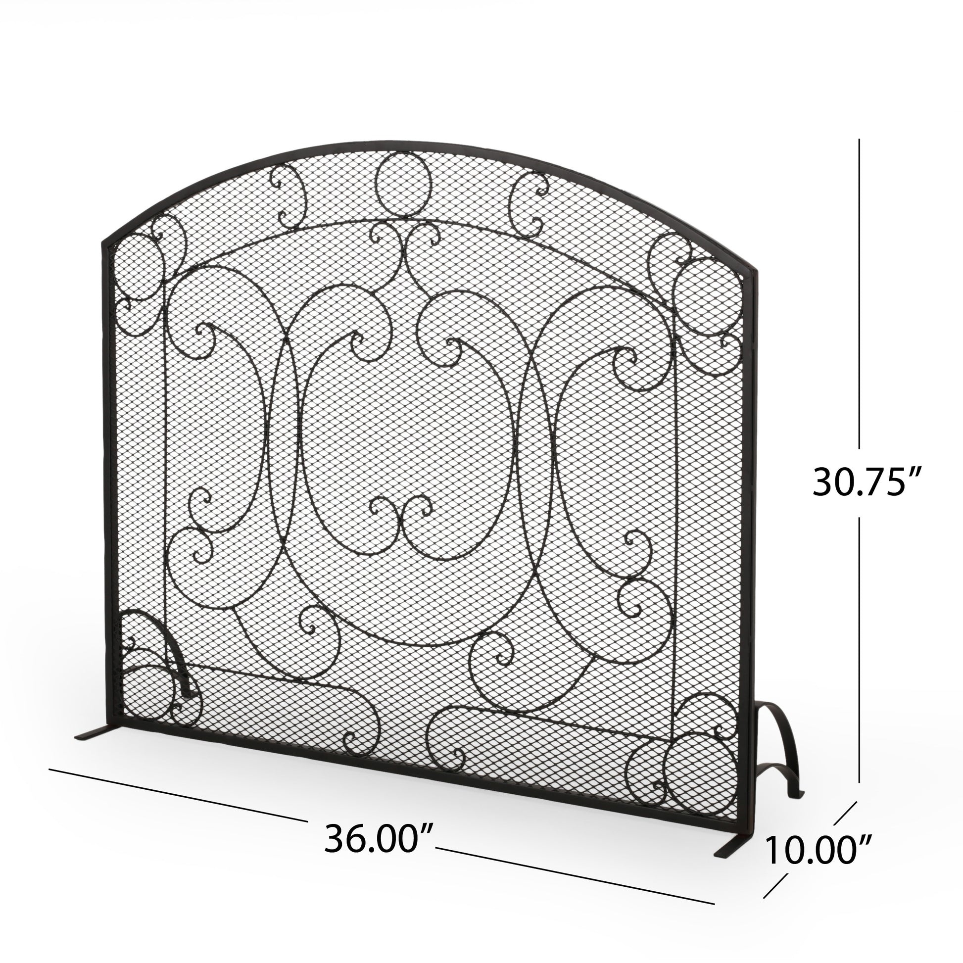 Fireplace Screen Black Iron