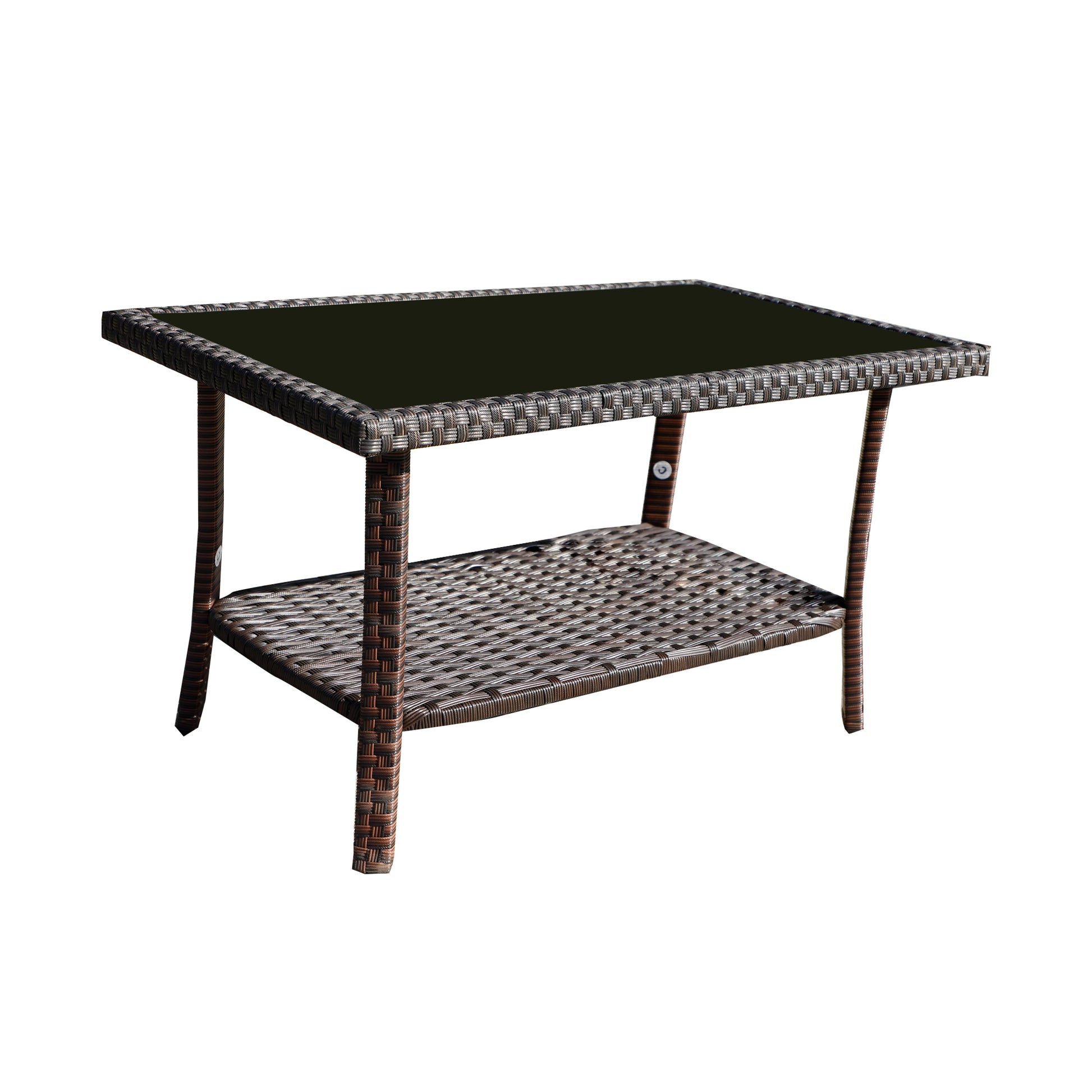 Four Piece Sofa Set Table With Sofa Chair Pe Rattan Outdoor Furniture Hy4 001 Box *1 With Emerald Green Color Cushion Yes Brown Uv Resistant Frame Water Resistant Cushion Iron