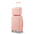 Luggage 4 Piece Sets 14 20 24 28 , Hard Shell Lightweight Tsa Lock Carry On Expandable Suitcase With Spinner Wheels Travel Set For Men Women Pink Polypropylene