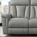 Rhapsody Power Zero Gravity Reclining Sofa Silver Grey Memory Foam Genuine Leather 3 Seat