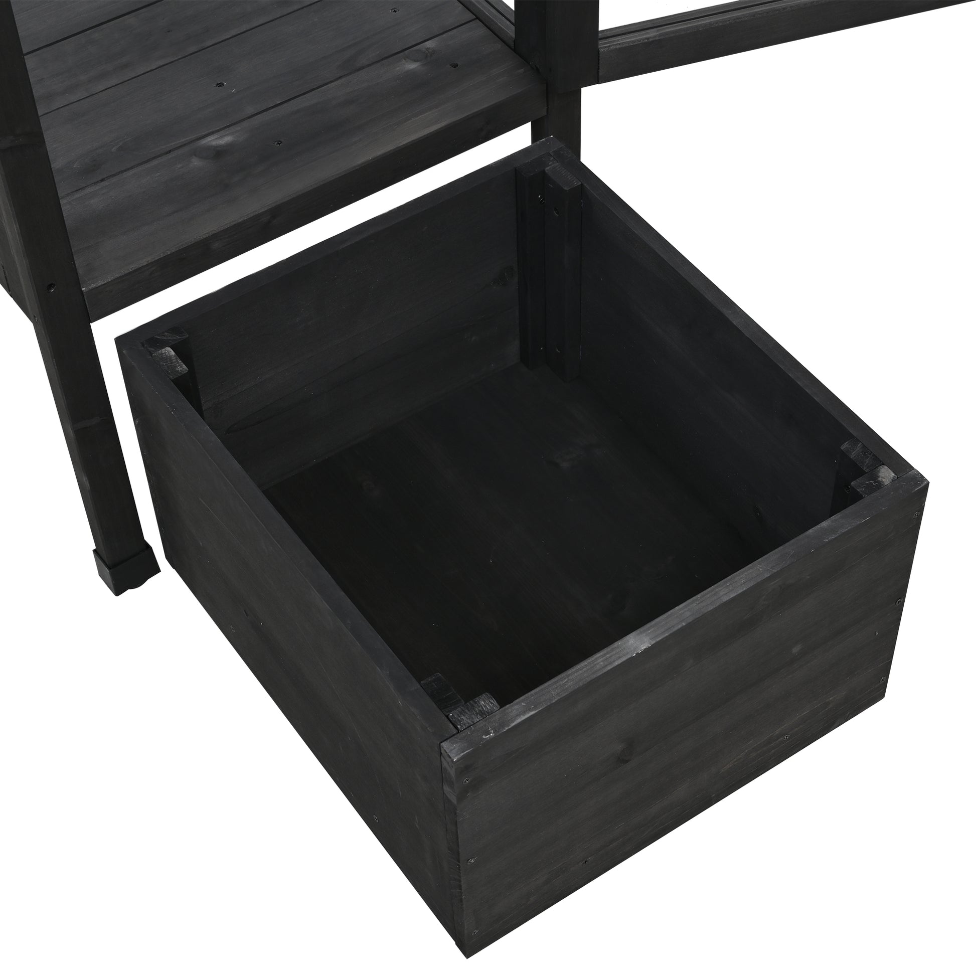 62.4Inch Height Wood Garden Greenhouse Balcony Portable Mini Cold Frame With Movable Storage Box And Adjustable Shelves For Outdoor Indoor Use, Black Black Garden & Outdoor Casual Wood