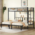 Twin Over Twin & Twin Bunk Beds For 3, Twin Xl Over Twin & Twin Bunk Bed Metal Triple Bunk Bed, Black Black Metal