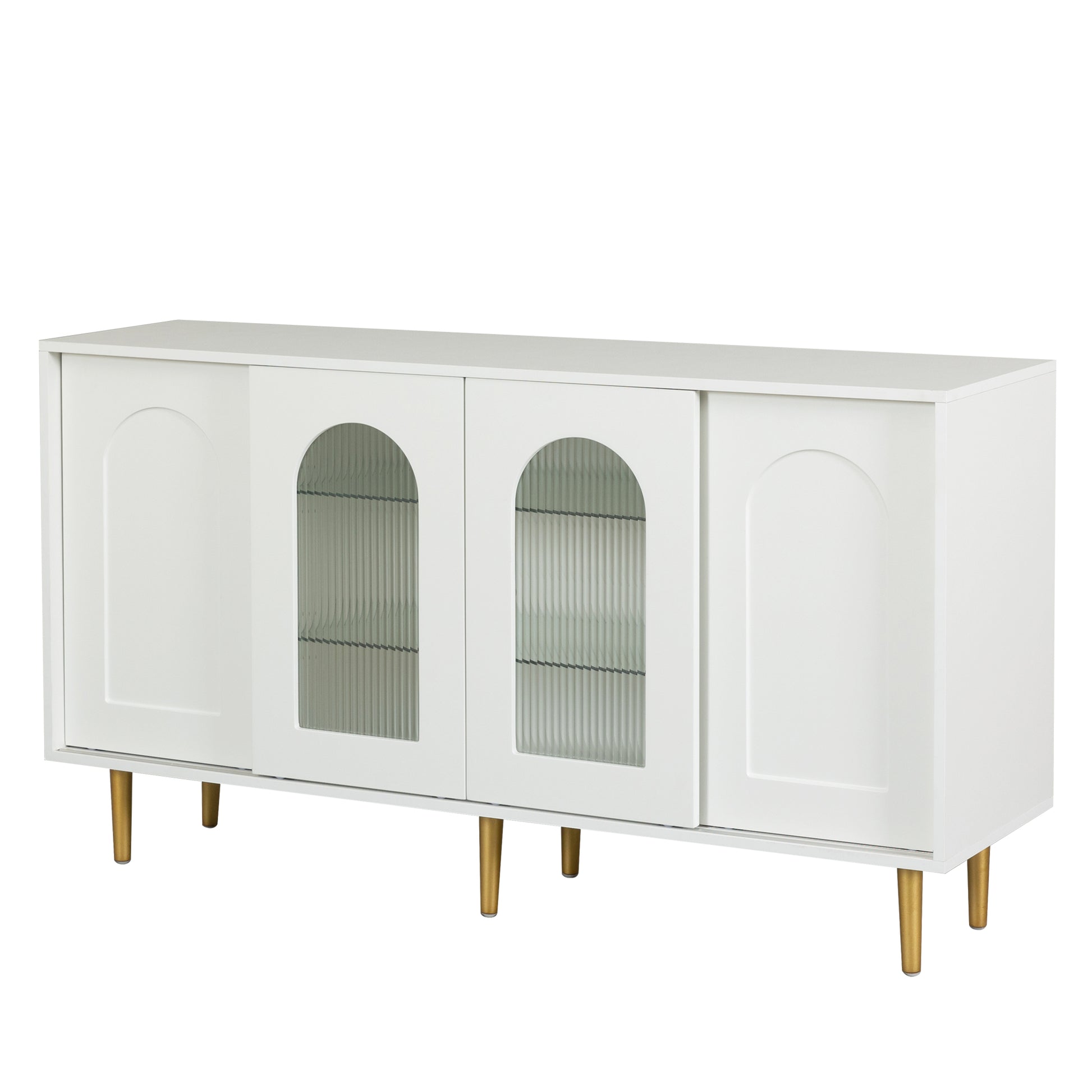 Dresser Drawer Cabinet,Bar Cabinet,Lockers,Sideboard,Buffet Sideboard,Buffet Service Desk,Storagecabinet,Changhong Glass Sliding Door, For Bedroom, Living Room, Kitchen Corridor, Color: White 5 Or More Spaces Barn Door White Primary Living Space Glass