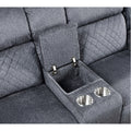Alicia Grey Black Console Reclining Seat Gray Fabric