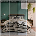 3 Piece Cotton And Flax Linen Blend Comforter Set Natural King Cal King King White Black Cotton